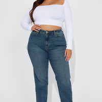 Second Chance Slim Straight Low Stretch Jeans - Medium Wash