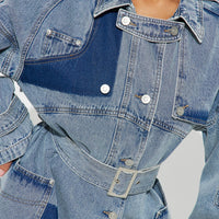 All Mixed Up Denim Trench - Light Wash