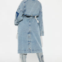 All Mixed Up Denim Trench - Light Wash