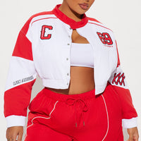Cherry Bomb Bomber Jacket - Red/combo