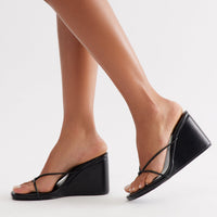 Avi Thong Wedges - Black