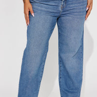 Long Lost 90's High Rise Straight Leg Jeans - Medium Wash