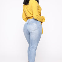 Keep Coming Back Boyfriend Jeans - Light Blue Wash