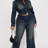 When In Rome Tinted Straight Leg Jean - Dark Wash