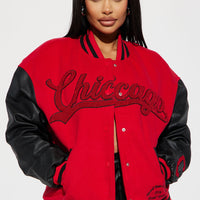 Chi Town Girl Bomber - Red/Black