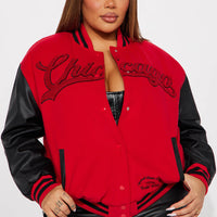 Chi Town Girl Bomber - Red/Black