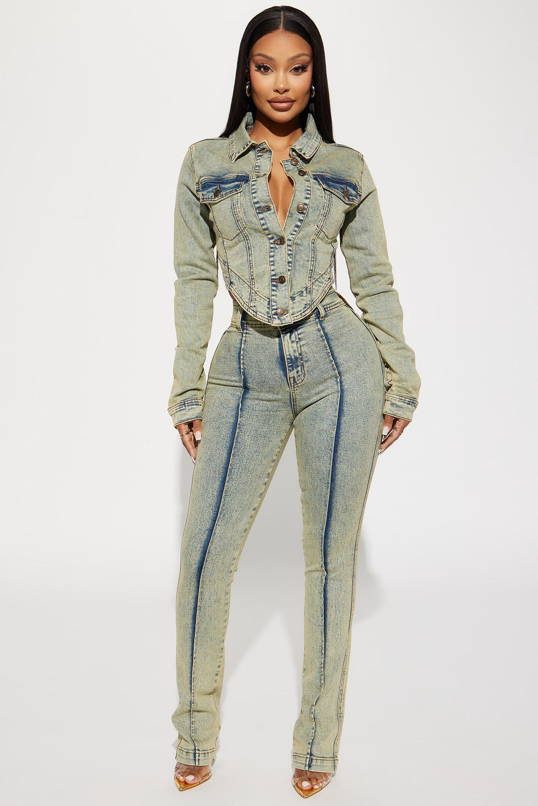 Vittoria Tinted Denim Trucker Jacket - Light Wash