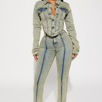Vittoria Tinted Denim Trucker Jacket - Light Wash
