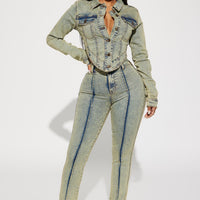 Vittoria Tinted Stretch Skinny Jeans - Light Wash