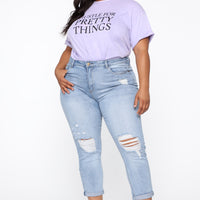 Keep Coming Back Boyfriend Jeans - Light Blue Wash