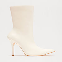 Angelina Heeled Booties - Ivory