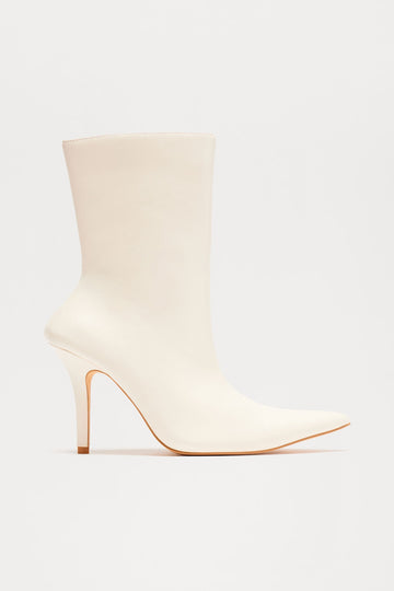 Angelina Heeled Booties - Ivory