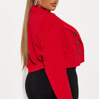 Take The Lead Cropped Blazer - Red
