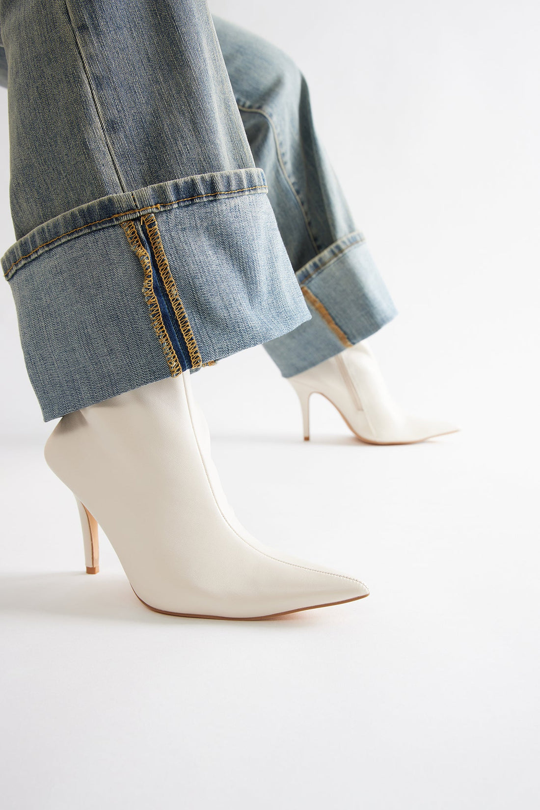 Angelina Heeled Booties - Ivory