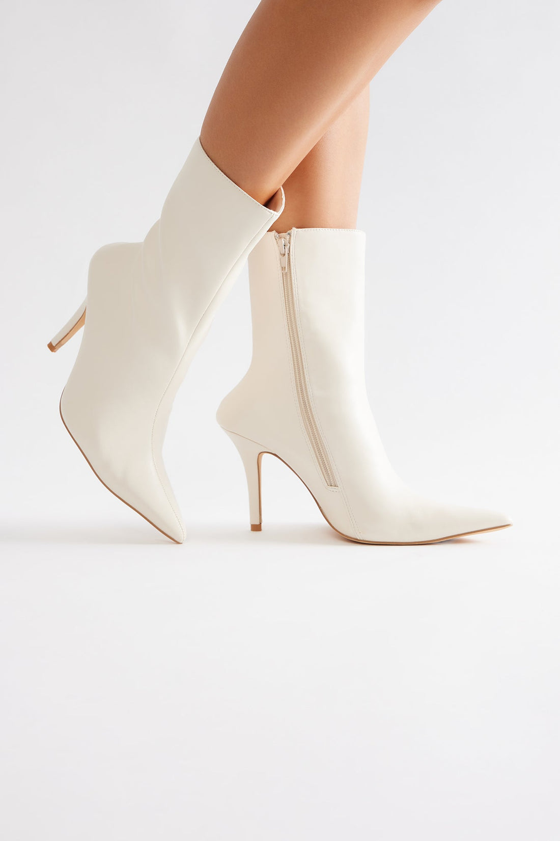 Angelina Heeled Booties - Ivory