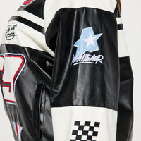 Racing Flag Bomber Jacket - Black/White
