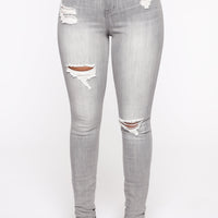 In The Night High Rise Skinny Jeans - Grey