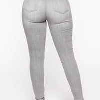 In The Night High Rise Skinny Jeans - Grey