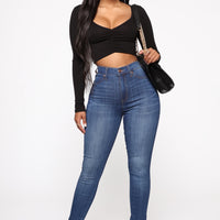 Curve Your Ways Skinny Jeans - Medium Blue Wash