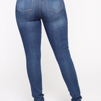 Curve Your Ways Skinny Jeans - Medium Blue Wash