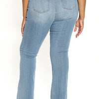 Tall Jessie Mid Rise Distressed Bootcut Jean - Light Blue Wash