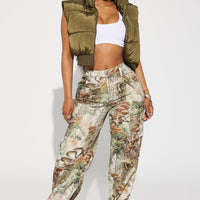 Weekend Trip Camo Stretch Cargo Jean - Taupe/combo