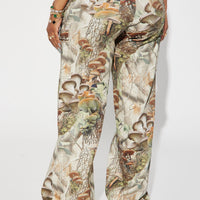Weekend Trip Camo Stretch Cargo Jean - Taupe/combo