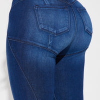 Booty So Good Moto Stretch Skinny Jeans - Dark Wash