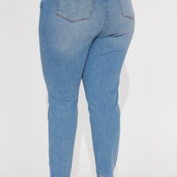 Wifey High Rise Booty Lifter Jeans - Light Blue Wash