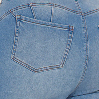 Wifey High Rise Booty Lifter Jeans - Light Blue Wash