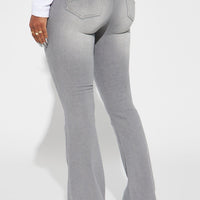 Audrey Booty Lifting Stretch Flare Jeans - Grey