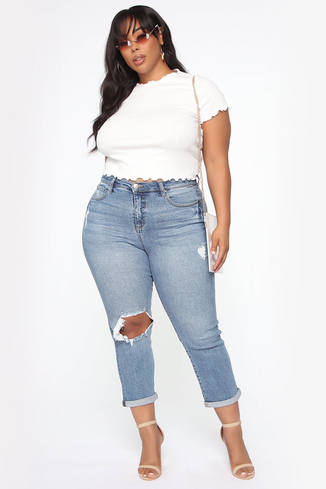 Need A New High Rise Mom Jeans - Medium Blue Wash