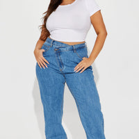 Tall Crossover Straight Leg Jeans - Medium Wash
