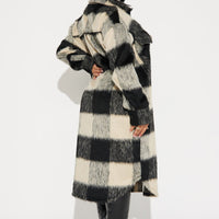 Harper Plaid Wool Shacket - Nude/combo