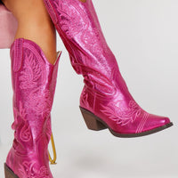 Best Days Ahead Cowboy Boots - Hot Pink