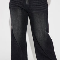 Astrid Wide Leg Baggy Jean - Black Wash
