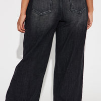 Astrid Wide Leg Baggy Jean - Black Wash