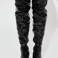 After Dark Over The Knee Boots - Black