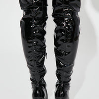 After Dark Over The Knee Boots - Black