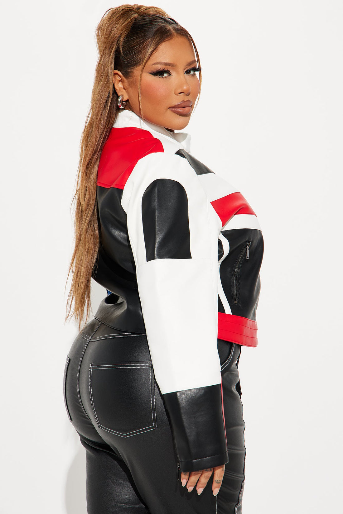 Fast Nights Faux Leather Jacket - Multi Color
