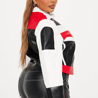 Fast Nights Faux Leather Jacket - Multi Color