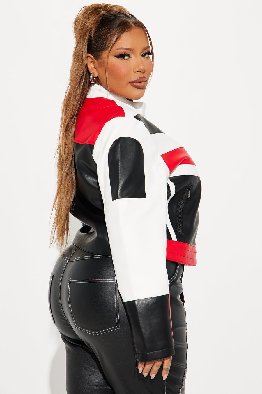 Fast Nights Faux Leather Jacket - Multi Color
