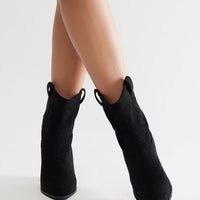 Augusta Cowboy Booties - Black