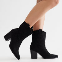 Augusta Cowboy Booties - Black
