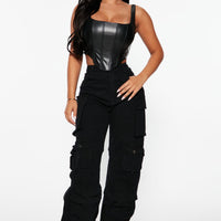 Courtney Cargo Jeans - Black