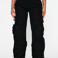 Courtney Cargo Jeans - Black