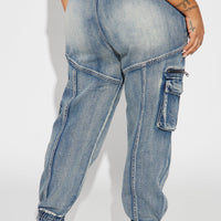 Superstitions Tinted Denim Joggers - Medium Wash