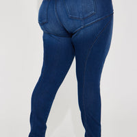 Booty So Good Moto Stretch Skinny Jeans - Dark Wash
