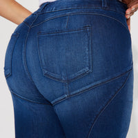 Booty So Good Moto Stretch Skinny Jeans - Dark Wash