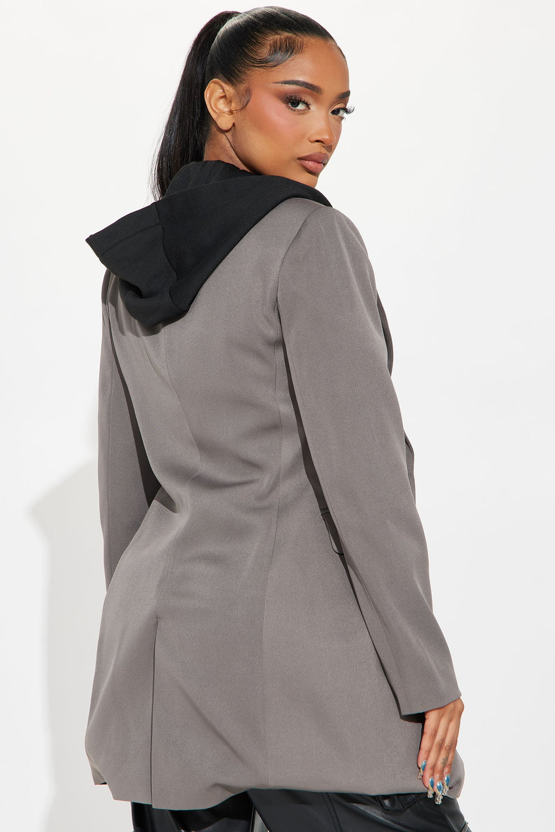 Cozy Office Days Long Blazer - Grey